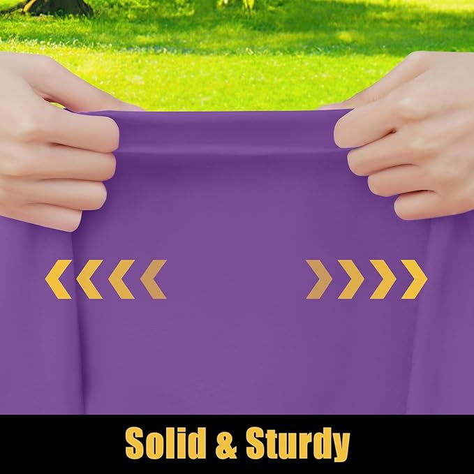 Smiry Rectangle Picnic Table Cloth, Waterproof Elastic Fitted Tablecloths for 6 Foot Tables, Washable Polyester Table Cover for Camping, Indoor and Outdoor (Purple, 30"x72")