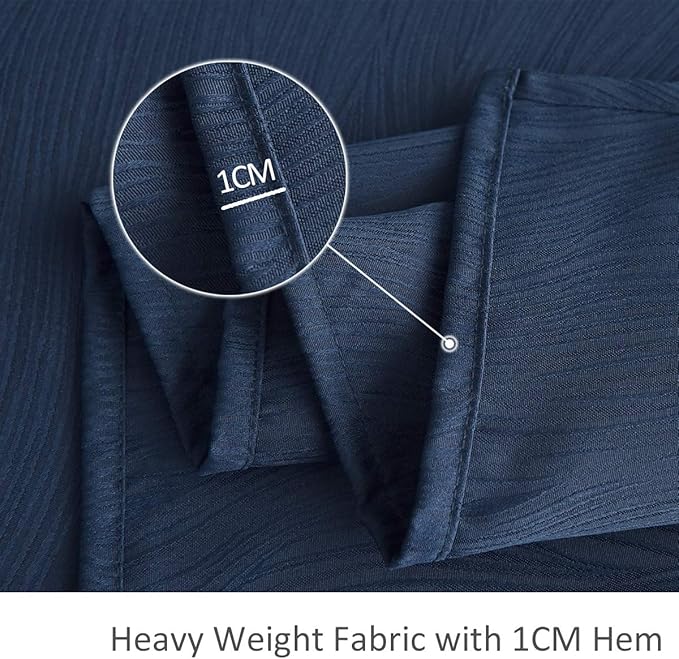 maxmill Jacquard Table Cloth Swirl Pattern Spillproof Wrinkle Resistant Heavy Weight Soft Tablecloth for Kitchen Dinning Tabletop Decoration Outdoor Picnic Rectangle 52 x 70 Inch Navy Blue
