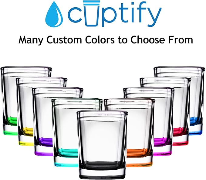 Personalized Shot Glasses Set of 4 Initial and Name 2oz Etched Square Shot Glass Engraved with Custom Text Birthday Gift for Men and Women