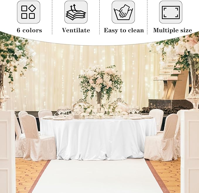 Fitable 6 Pack Pink Round Tablecloths - 120 Inches in Diameter - Stain Resistant and Washable Table Clothes, Polyester Fabric Table Covers for Wedding, Party, Banquet, Formal Events