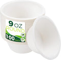 9oz Sample Paper Cups [100-Pack], Heavy Duty Disposable Cups Perfect for Dip Sauce and Snacks, 100% Compostable Sample Cups and Eco-Friendly Made from Bagasse