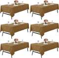 6-Pack 60x102 inch Coffee Table Cloths, Solid Stain and Wrinkle Resistant Oblong Tablecloth, Premium Plain Weave Polyester Fabric Rectangle Table Linen Covers for Hotel, Wedding