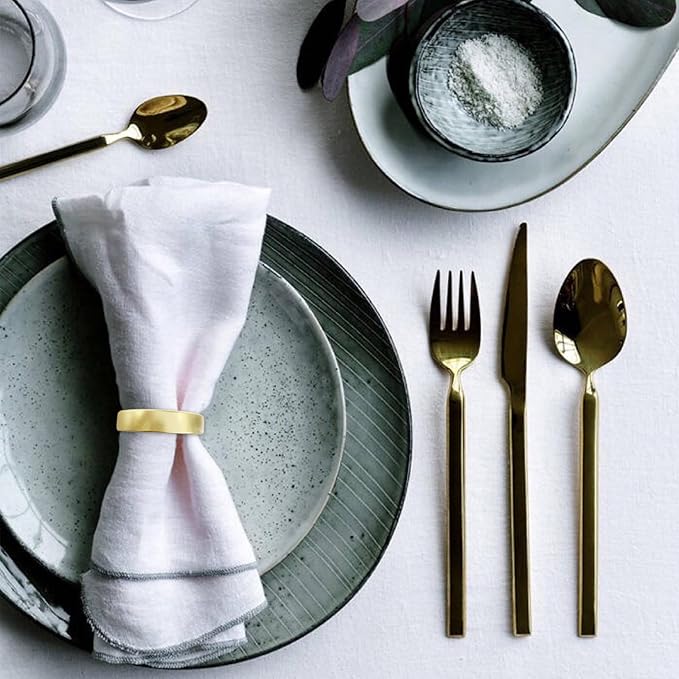 Cuff Brushed Gold Napkin Rings Set of 80, Modernist Napkin Ring Holder for Wedding, Banquet, Metallic Adornment for Table Settings, Glossy Serviette Buckles Decor
