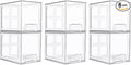Vtopmart 6 pack Stackable Storage Drawers, 6.6''Tall Acrylic Bathroom Makeup Organizers,Clear Plastic Drawers For Vanity, Undersink, Kitchen Cabinet,Pantry Organization and Storage