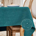 BALCONY & FALCON Rectangle Tablecloth Washable Wrinkle Resistant and Water Proof Table Cloth Decorative Linen Fabric Tablecloths for Dining Parties Kitchen Wedding and Outdoor Use (Teal, 55x95)