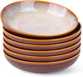 LERATIO Large Pasta Bowls,38oz Ceramic Pasta Bowls,9.0" Reactive Glaze Pasta Bowl Set of 6,Microwave & Dishwasher,Oven Safe,Wide Serving Bowls for Salad,Pasta,Fruit,Scratch Resistant-Khaki
