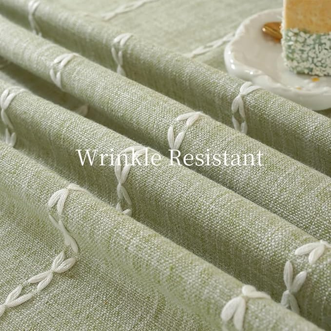 Zobesta Square Tablecloth Sage Green 53 x 53 Inch, Cotton Green Table Cloths Square, Washable Farmhouse Boho Tablecloths for Party, Holiday, Picnic, Dining, Outdoor,Fall