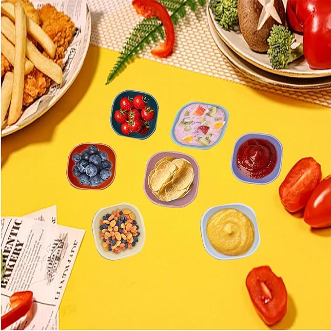 15 Pack Unbreakable Dipping Bowls, 4.5 OZ Soy Sauce Dishes,Wheat Straw Small Dessert Bowls,Small Prep Bowls，Dipping Sauce Cups, Dip Bowls for Side Dish, Snacks, BBQ，Ketchup