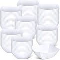 Sliner 100 Pcs Square Plastic Bowls Plastic Serving Bowls Disposable Chip Containers for Parties Snack Fruit Candy Containers for Candy Buffet Salad Bar Buffet Party Supplies (White,16 oz)
