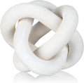 3 Link Wood Knot Decor Rustic Home Décor Accents Hand Carved Coffee Table Decoration, Boho Chain Link Decoration, Modern Shelf, Rustic Objects for Home Living Room Bedroom(White)