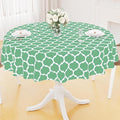 Smiry Round Plastic Table Cloth, Waterproof Vinyl Tablecloth with Flannel Backing for Round Tables, Wipeable Spillproof Tablecloths for Dining, Camping and Indoor (60" Round, Sage Green)