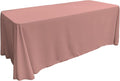 LA Linen Polyester Poplin Washable Rectangular Tablecloth, Stain and Wrinkle Resistant Table Cover Fabric Table Cloth for Dinning, Kitchen, Party, Holiday 90 by 132-Inch, Dusty Rose 90 in x 132 in