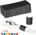 Germiwipe Napkin Bands,Paper Napkin Rings Self Adhesive,Silverware Wraps Band for Restaurant, Family Gathering, Outdoor, Wedding and Holidays (Black - 500pcs)