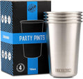 Real Deal Steel Stainless Steel 16 oz Pint Cups Stackable Single Wall Tumblers, Eco Friendly Premium Metal Drinking Glasses (Stainless Steel)