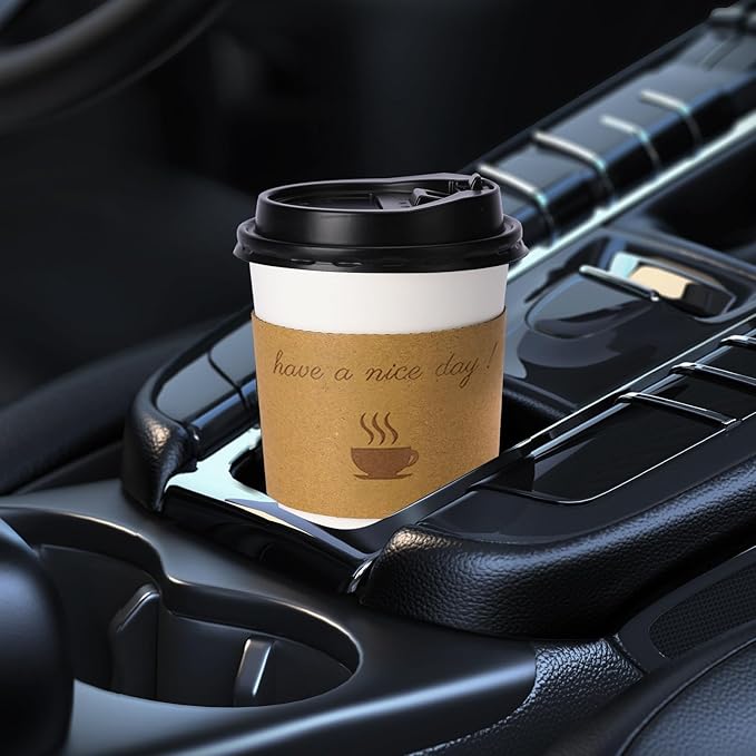 100 pack 10 oz Disposable Coffee Cups with Lids,To Go Coffee Cups for Home, Office, Cafes and Party (White 10oz)