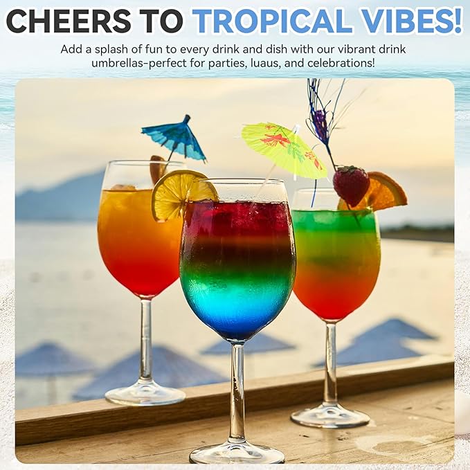 100PCS Cocktail Picks, Fancy Toothpicks for Appetizers, Decorative Skewers for Appetizers Drinks Party Fruit, 4.25 Inch Long Wooden Bamboo Umbrella Food Sticks Charcuterie Boards Accessories