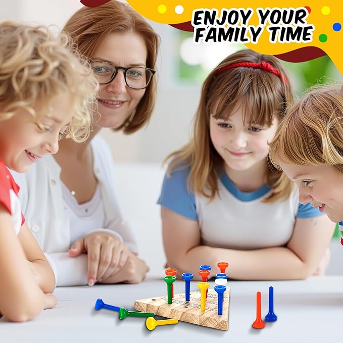 Skylety 12 Pack Triangle Peg Games Wooden Board Table Game for Family Boys Girls Adults, Learning Toys Travel Peg Jump Toys Triangle Puzzle Brain Teaser Christmas Gifts (Multicolor)