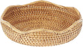 Hipiwe Natural Rattan Tray Wicker Storage Bowls Hand Woven Basket Tray for Bread Fruit Key Round Fruit Baskets for Kitchen Entryway Tabletop Decorative Baskets Bowl,10 Inches