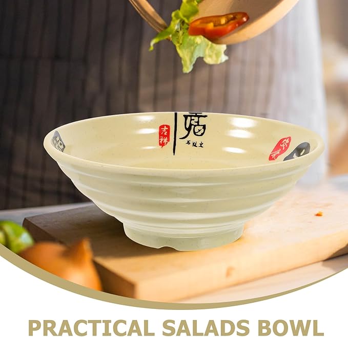 STOBAZA Melamine Ramen Bowl Large Noodle Soup Container for Restaurant Use Smooth Finish Household Tableware for Rice Noodles Dessert and Asian Cuisine