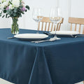 maxmill Jacquard Tablecloth Stain Resistant Waterproof Wrinkle Free Spillproof Washable Soft Weaved Texture Table Cloth for Dining Room, Indoor Outdoor Use, Rectangle 60 x 140 Inch, Navy Blue