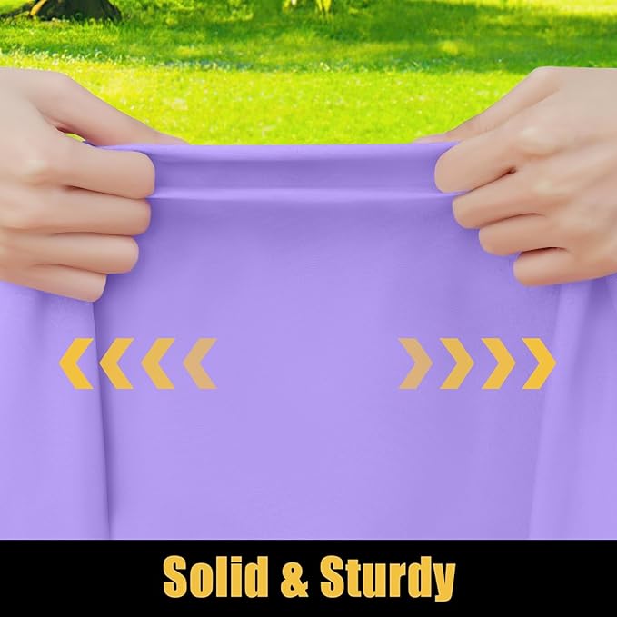 Smiry Rectangle Picnic Table Cloth, Waterproof Elastic Fitted Tablecloths for 6 Foot Tables, Washable Polyester Table Cover for Camping, Indoor and Outdoor (Lavender, 30"x72")