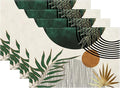 Mid Century Placemats 12x18 Inches Set of 4, Boho Green Gold Tropical Leaf Decorative Rectangle Table Mats for Party Home Kitchen Dining Table Decoration