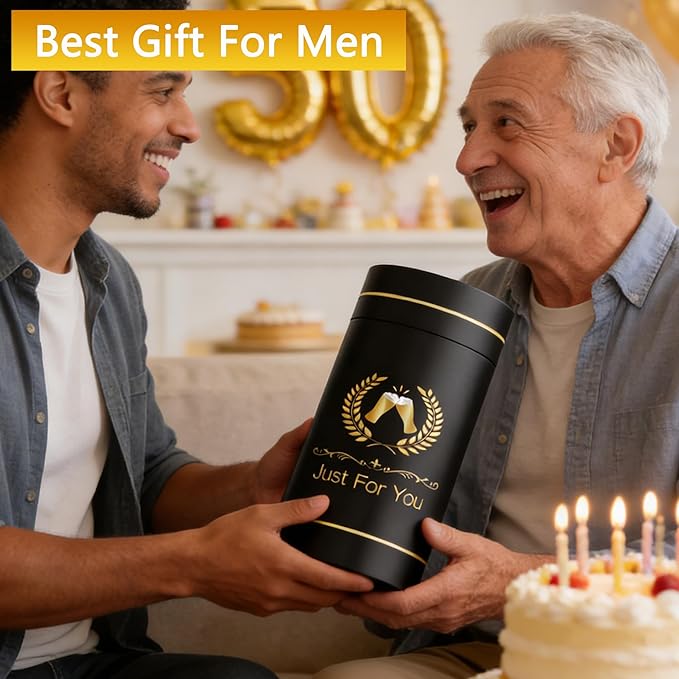 55th Birthday Beer Glasses Gifts, Personalized '1971' Vintage Glass Ware Set for Men, Black Gift Package with Drinking Glass, Coaster, and Card for 55 Years Old Man