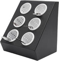 6-Compartment Utensil Holder - Black & White Restaurant Cutlery Organizer with Removable Liners, 22 lbs Capacity, for Kitchen Counter, Bars, Coffee Shops, Restaurants, & Hotels
