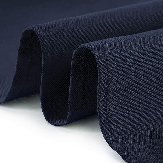 Lann's Linens - 108" Round Premium Tablecloth for Wedding/Banquet/Restaurant - Polyester Fabric Table Cloth - Navy Blue