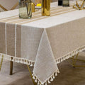 Deep Dream Tablecloths, Waterproof Table Cloth, Linens Wrinkle Free Anti-Fading, Rustic Table Cover Decoration for Kitchen Dinning Party Christmas (Square,55''x55'',4 Seats, Light Coffee)
