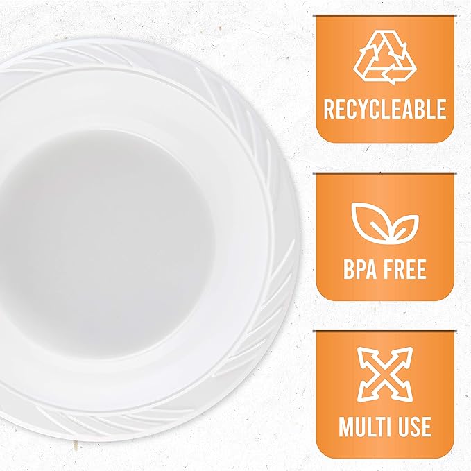 100 Count Disposable 18 ounce White Plastic Soup Bowls