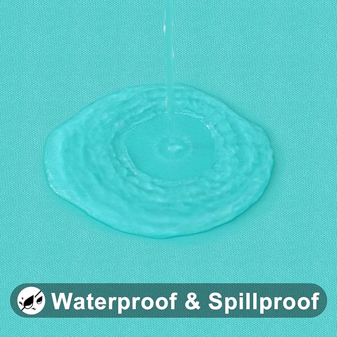 Smiry Rectangle Tablecloth, Elastic Fitted Flannel Backed Vinyl Tablecloths for 8ft Folding Tables, Waterproof Wipeable Table Covers for Indoor, Outdoor, Picnic and Camping (Teal, 30"x96")