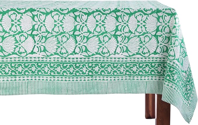 ATOSII Cotton Tablecloth 72 X 140 Inches Meadow Green