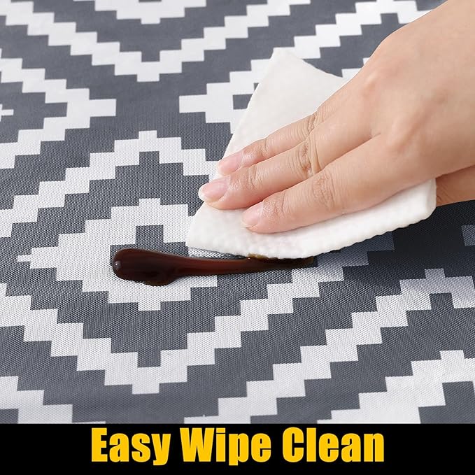Smiry Rectangle Table Cloth Cover, Waterproof Elastic Fitted Picnic Tablecloth for 6 Foot Tables, Wipeable Flannel Backed Vinyl Tablecloths for Camping, Dining, Outdoor (Grey, 30" x 72")