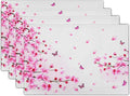 Cherry Blossom Placemats - Sakura Place Mats Set of 4 Pink Floral Flower Tablemats 12x18 for Party Kitchen Dining Farmhouse