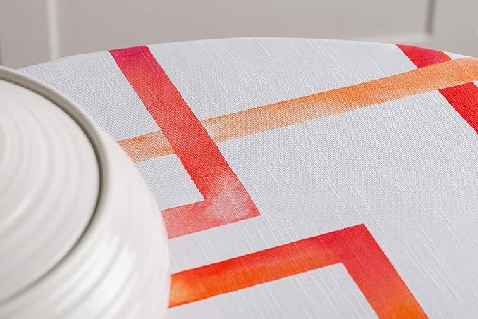 Maison d' Hermine Table Cloth Round Table 100% Cotton 63 Round Inches Tablecloth Reusable Decorative for Dining Room Farmhouse Home Valentines Day Decorations Spring Summer - Summer Maze