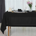 D'Moksha Homes Black Linen Tablecloth for Rectangle Tables 60 x 132 Inch - 100% Pure Linen Black Table Cloth - Classic Hemstitch, Machine Washable Dining Tablecloth for Spring, Easter