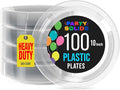 Clear Plastic Plates For Party 10" Clear Disposable Plates Heavy Duty 100 Pcs Plastic Dinnerware Sets Heavy Duty 350 GSM Disposable Dinnerware Set