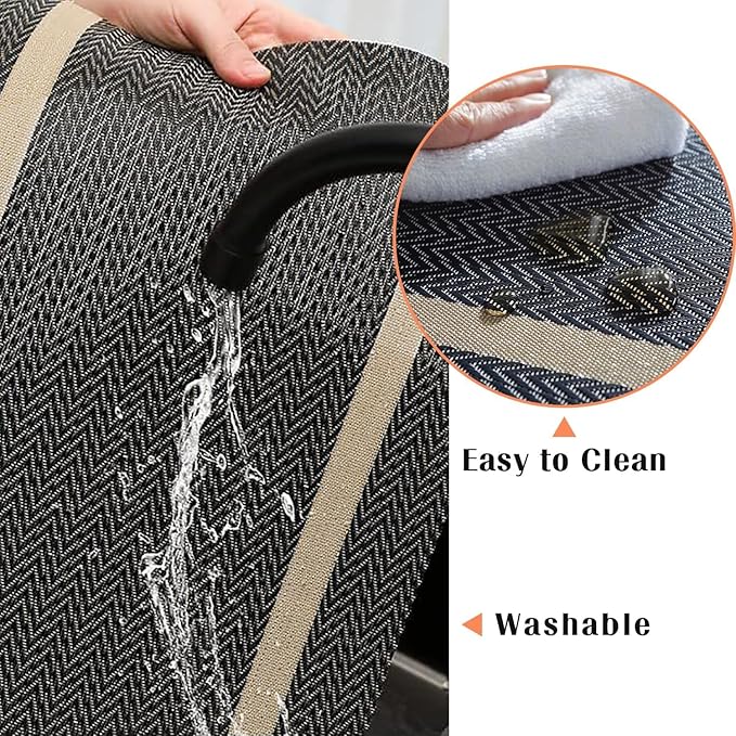 FAVE Placemats Set of 8 Blue Placemats Woven with Golden Thread Durable and Wipeable Vinyl Placemats Table Mats Set of 8 for Wedding, Banquet, Birthday, Party, Restaurant (Blue, 12"x18"-8PCS)