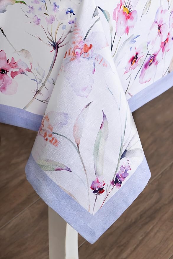 Maison d' Hermine Table Cloth Rectangle Table 100% Cotton 60 x 90 Inches Tablecloth Reusable Decorative for Dining Room Farmhouse Home Valentines Day Decorations Spring Summer - Summer Floral