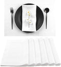 D'Moksha Homes Linen White Placemats Set of 6-100% Pure Linen Placemats 14 x 19 Inch for Valentines, Spring, Easter - Handcrafted and Machine Washable