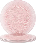 PARTY BARGAINS 13-Inch Charger Plates - 4 Pack, Hammered Pink, Heavy-Duty Disposable Chargers for Elegant Dining - Ideal for Weddings and Formal Events