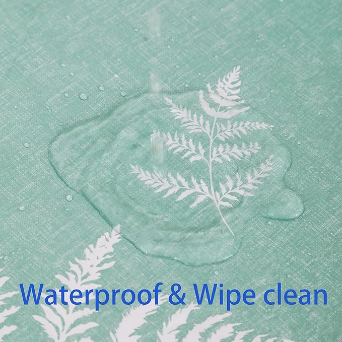 Walrus Round Vinyl Fitted Tablecloth with Flannel Backing Elastic Edge Design Table Cover Waterproof Oil-Proof PVC Table Cloth Stain-Resistant Best for 45"-56" Round