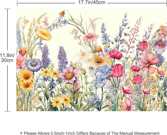 Flowers Placemats Set of 4 Washable Table Place Mats for Dining Kitchen Party Decor