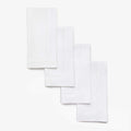 Solino Home White Linen Napkins Set of 4-100% Pure Linen Hemstitch Dinner Napkins 20 x 20 Inch for Winter, Valentines, Spring, Easter - Classic Hemstitch
