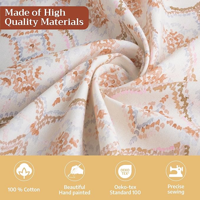 Maison d' Hermine Table Cloth Round Table 100% Cotton 69 Inches Fall Tablecloth Reusable Everyday Use for Thanksgiving Christmas Decorations Dining Farmhouse Party (Fair Isle)