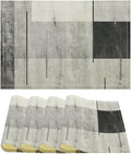 Gradient Placemat Set, Modern Minimal Black White Grey Abstract Geometric Shape Line Patchwork Pattern Home Decor Linen Table Mats for Dining Room Kitchen Party (17x12in) x4P