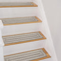 Homespice Grey Cloud Jute Braided Stair Treads for Wooden Steps, Warm Farmhouse Decor, Set of 13, Grey 8x28 Rectangle Rug for Stairs - Easy to Clean, Tightly Stitched and Durable