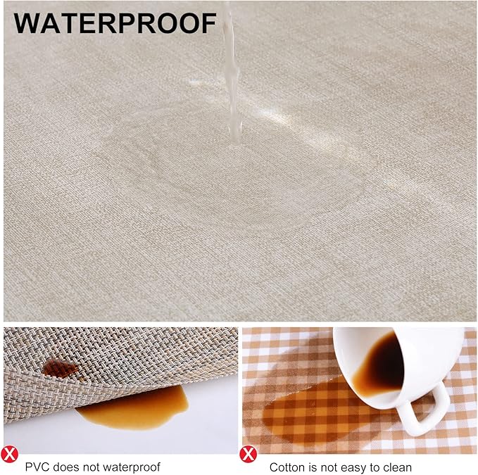 homing Faux Leather Heat Resistant Placemats 4 Packs, Waterproof Wipeable Dining PU Place Mats for Indoor & Outdoor, Easy to Clean, Beige