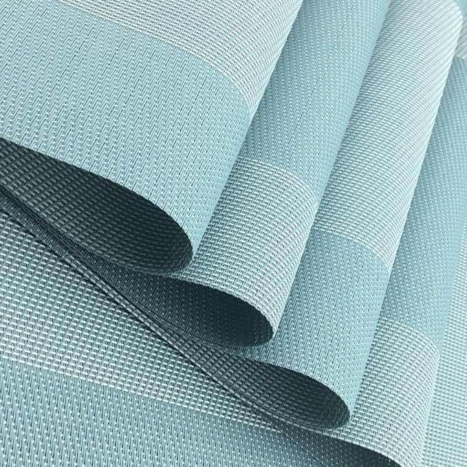 Gugrida Vinyl Blue Placemats Heat Resistant Dining Table Mats Non-Slip Washable Place Mats Set of 6 （Blue）
